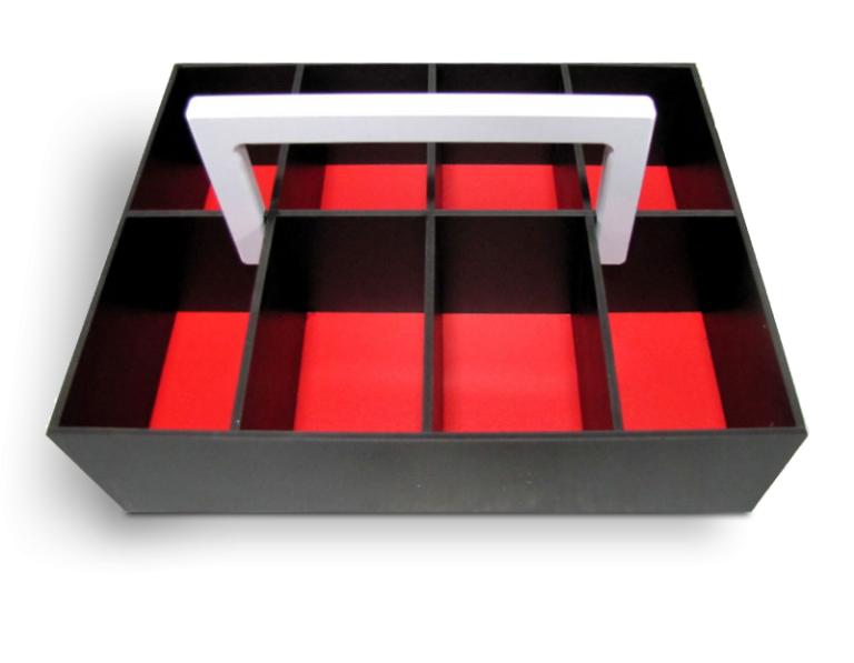 Custom tool and part container with adjustable compartments