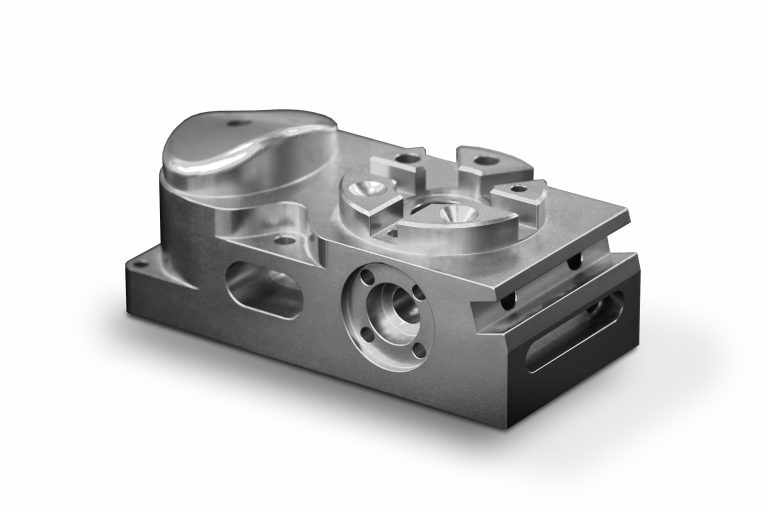 Precision machined metal block
