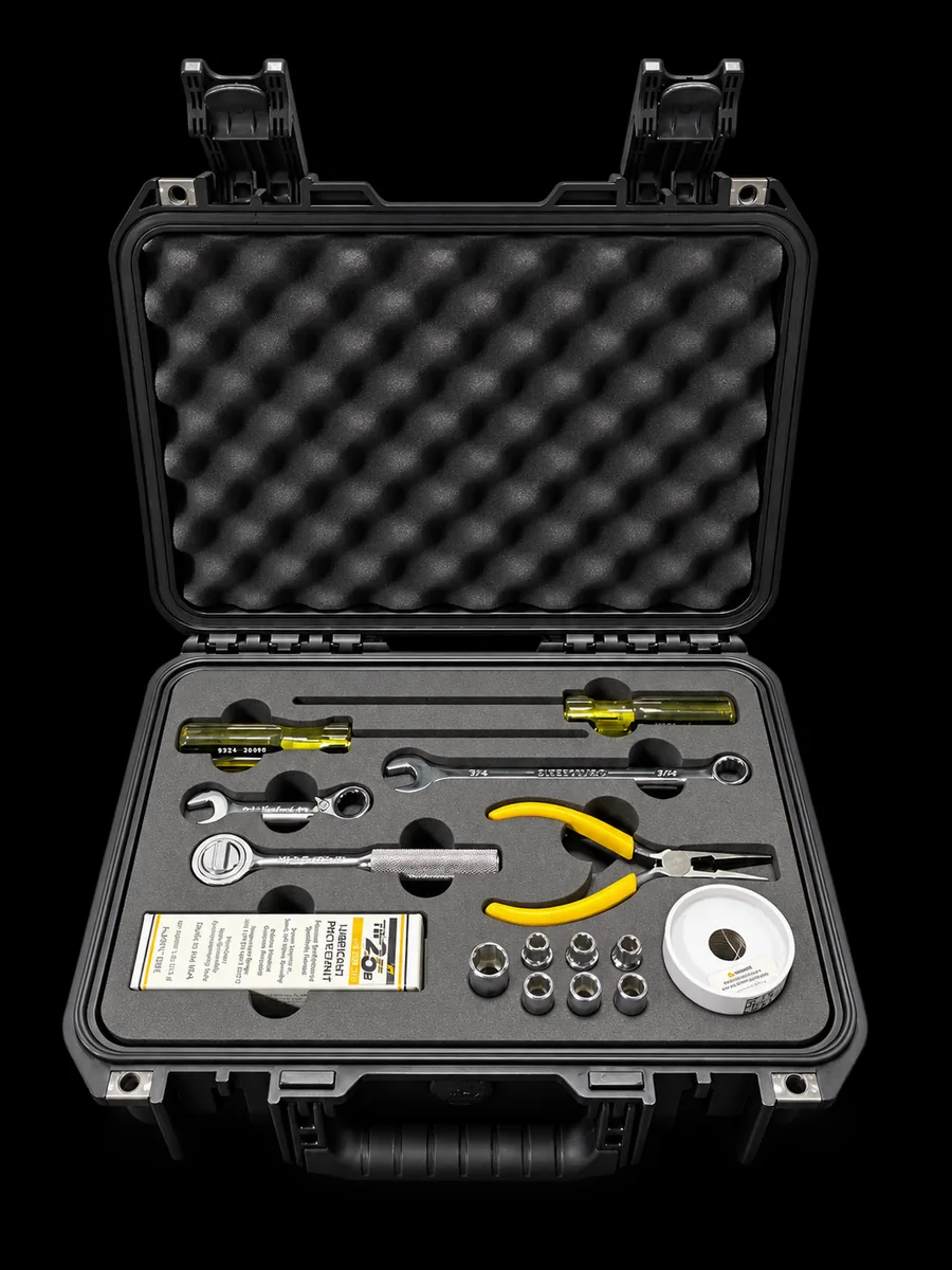 Portable tool kit with custom foam in a rugged case