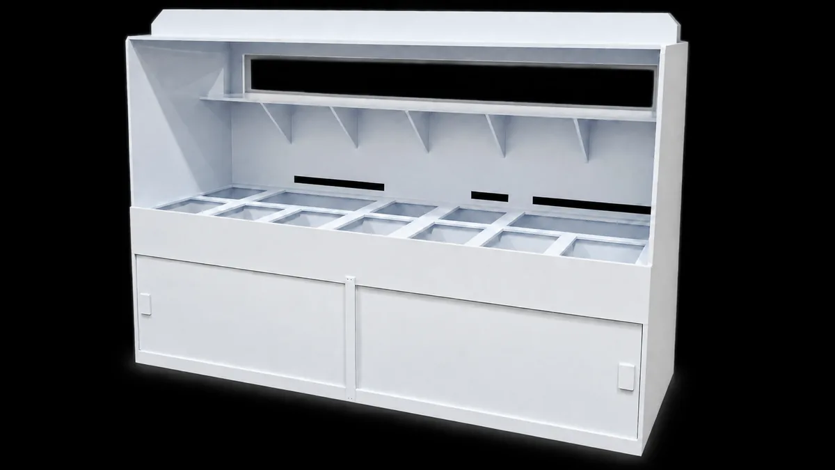Custom white plastic vent hood